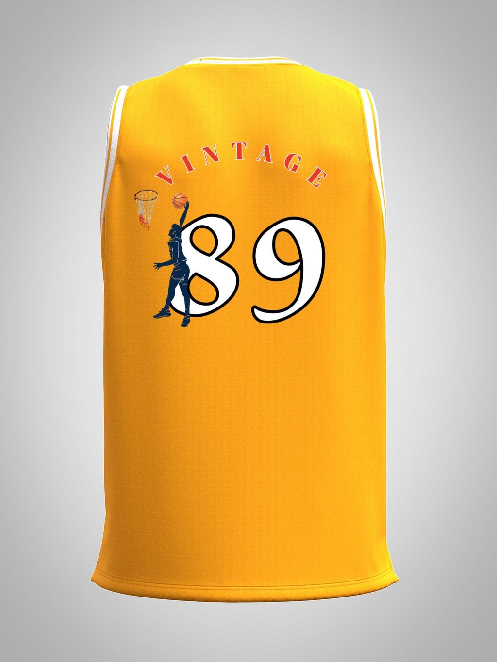 Vintage 89 Adult Yellow Basketball Jersey | Ships From USA