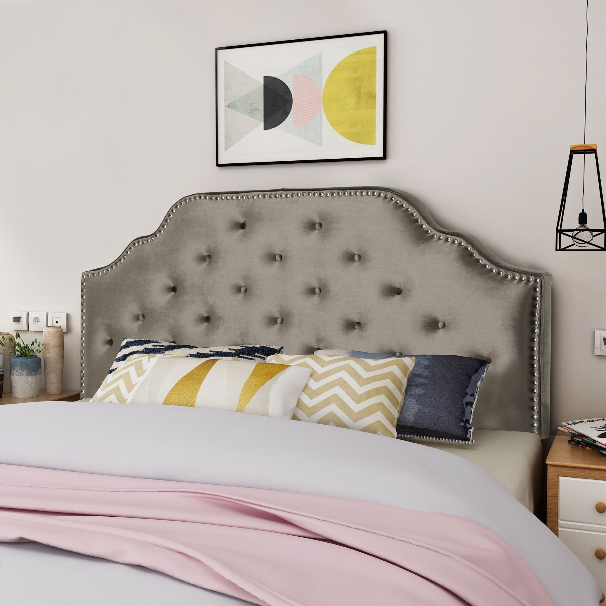 Luella - Button Tufted Upholstered Headboard