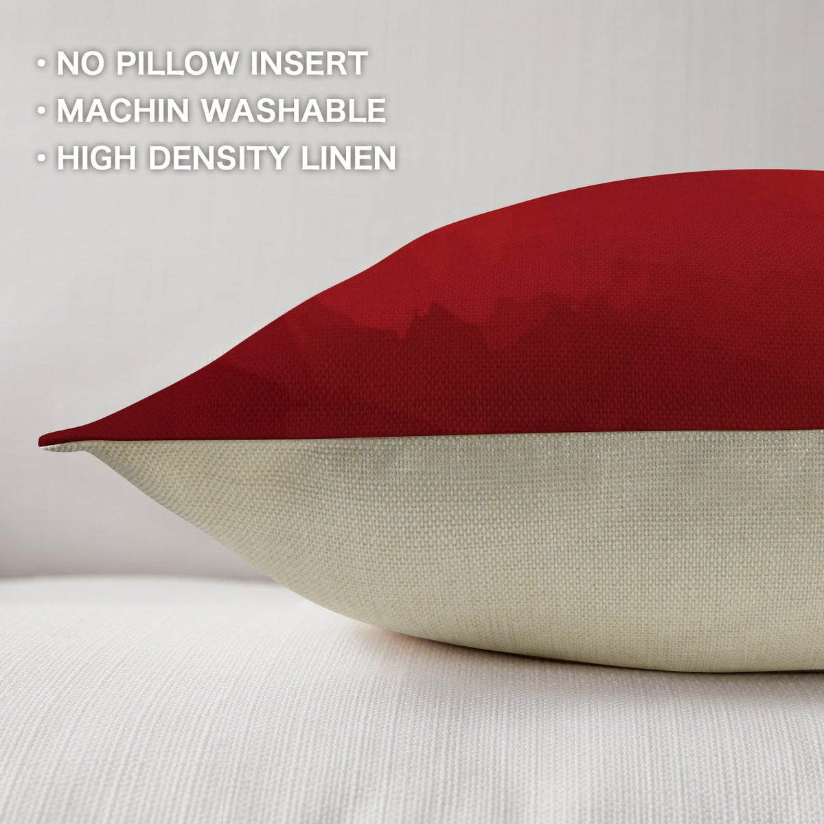 Gold Christmas Tree on Red Pillow Cases Throw Pillow Covers - 18 x 18 inch