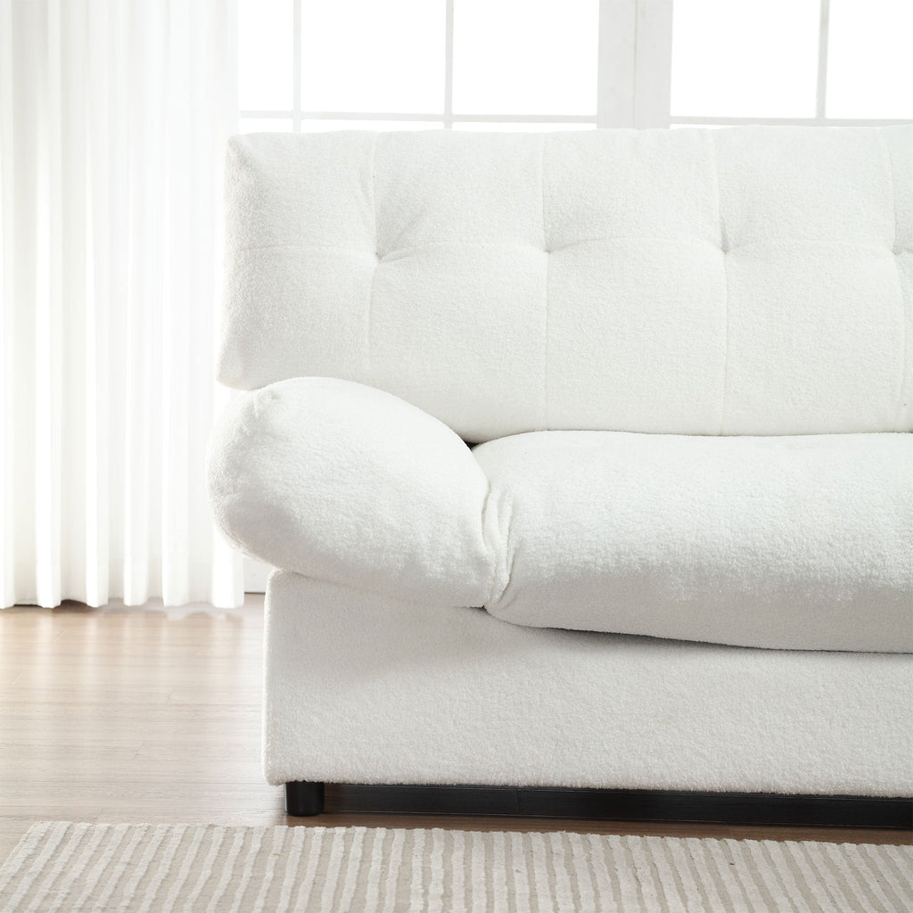 [VIDEO provided][New] Cloud Style Sofa, Teddy Velvet Fabric, Comfy Padded Cloud Couch for Living Room, Apartment