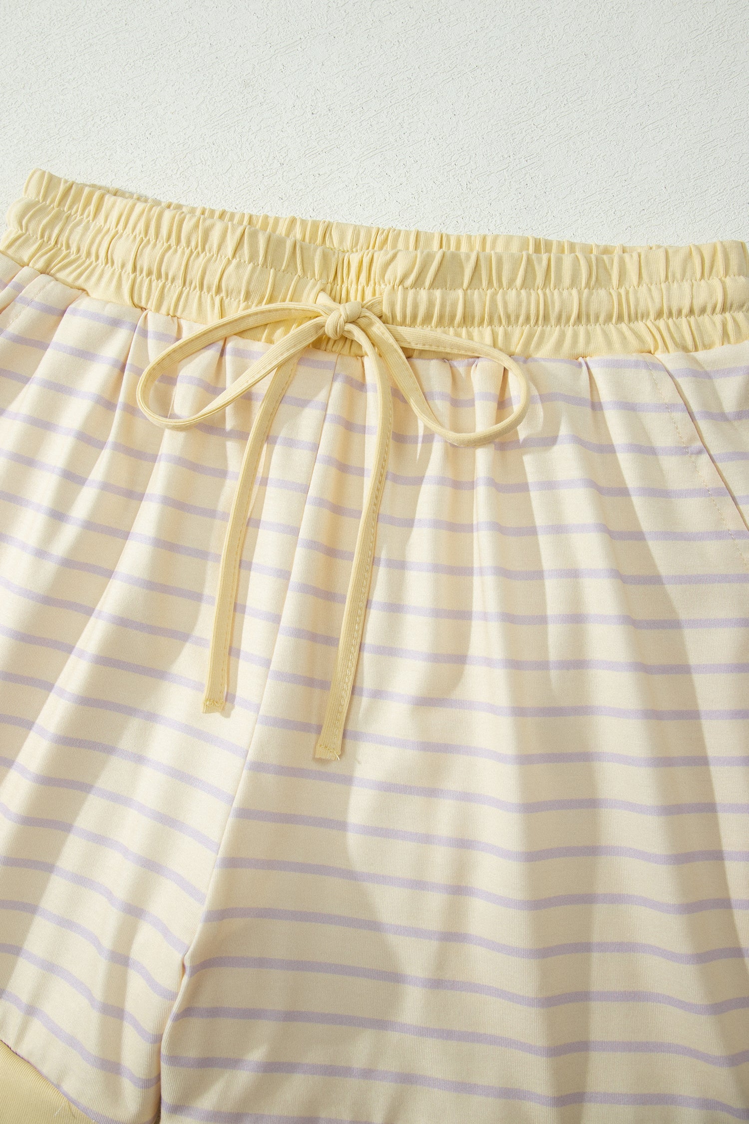 Stripe Relaxed Tee & Drawstring Shorts Set