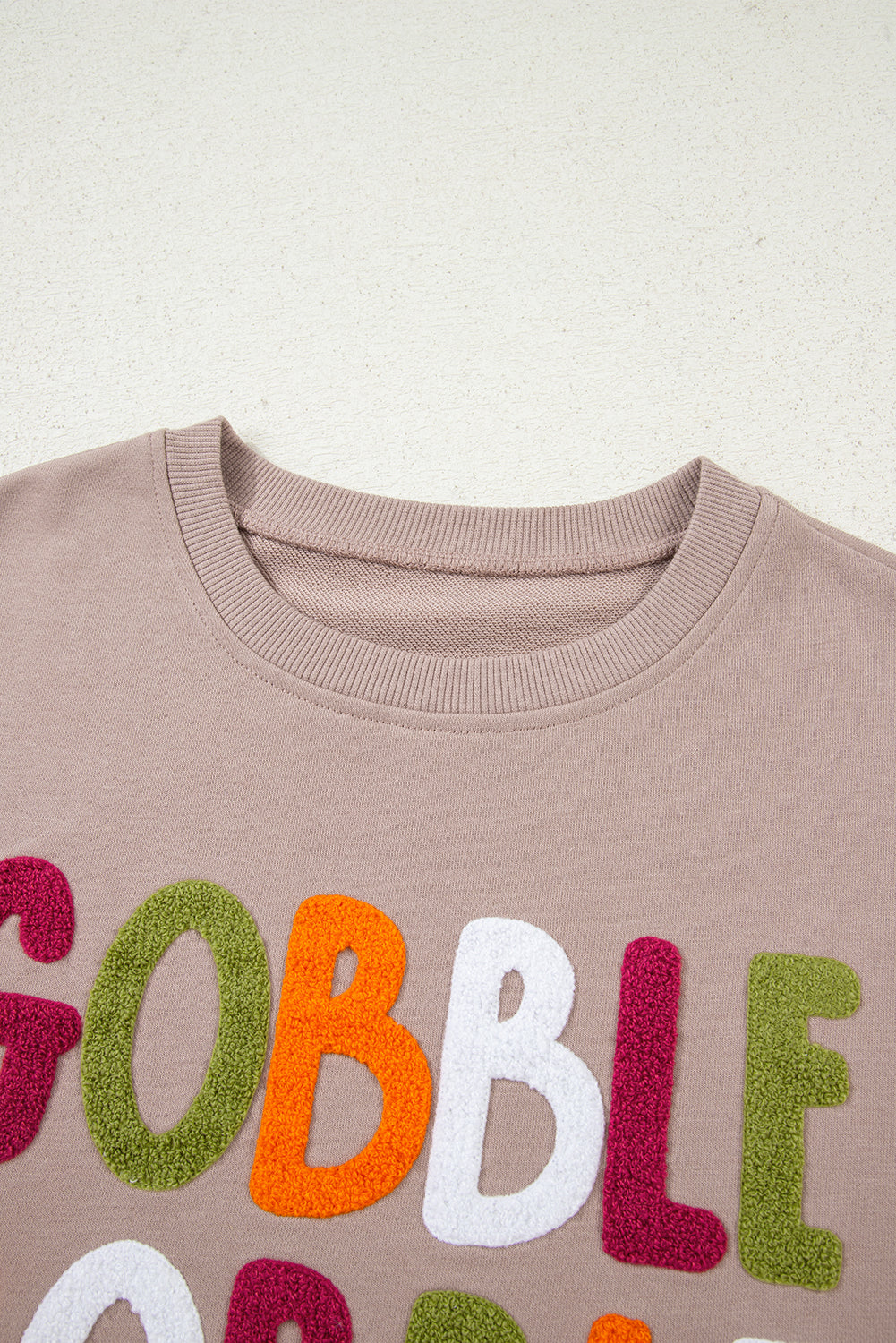 GOBBLE GOBBLE Letter Print Thanksgiving Sweatshirt