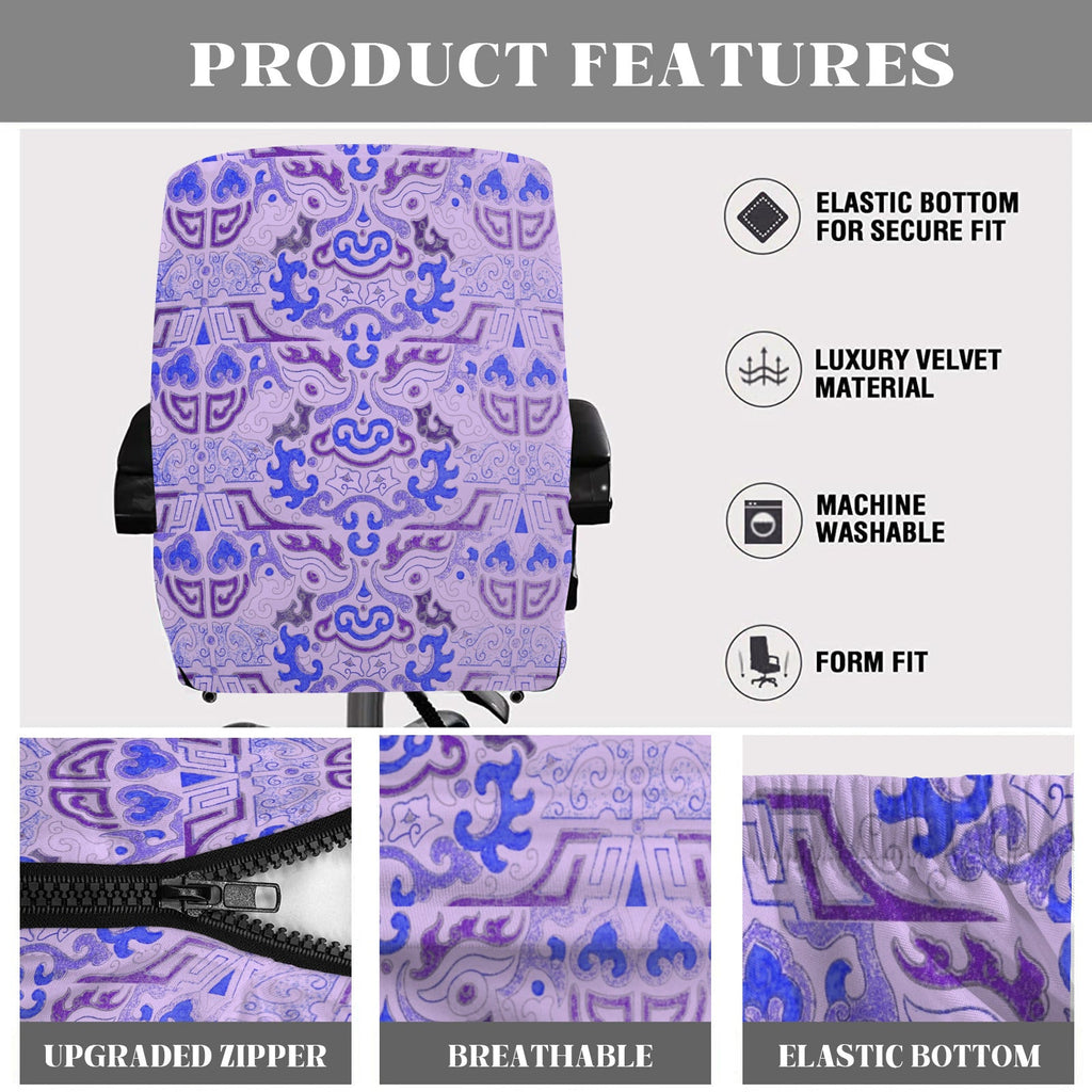 Purple Tribal Pattern Office Chair Cover (Made in the USA)