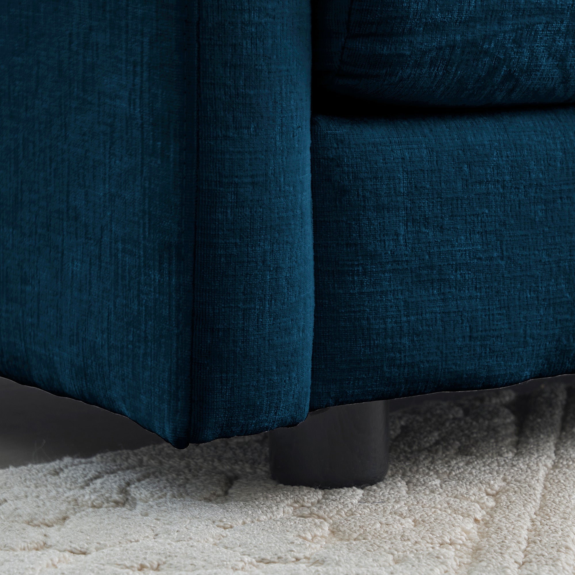 Modern Sofa Couch, 3 Piece Set Extra Deep Seat Sectional Sofa for Living Room, Oversized Sofa, 3 Seat Sofa, Loveseat and Single Sofa, Blue Chenille