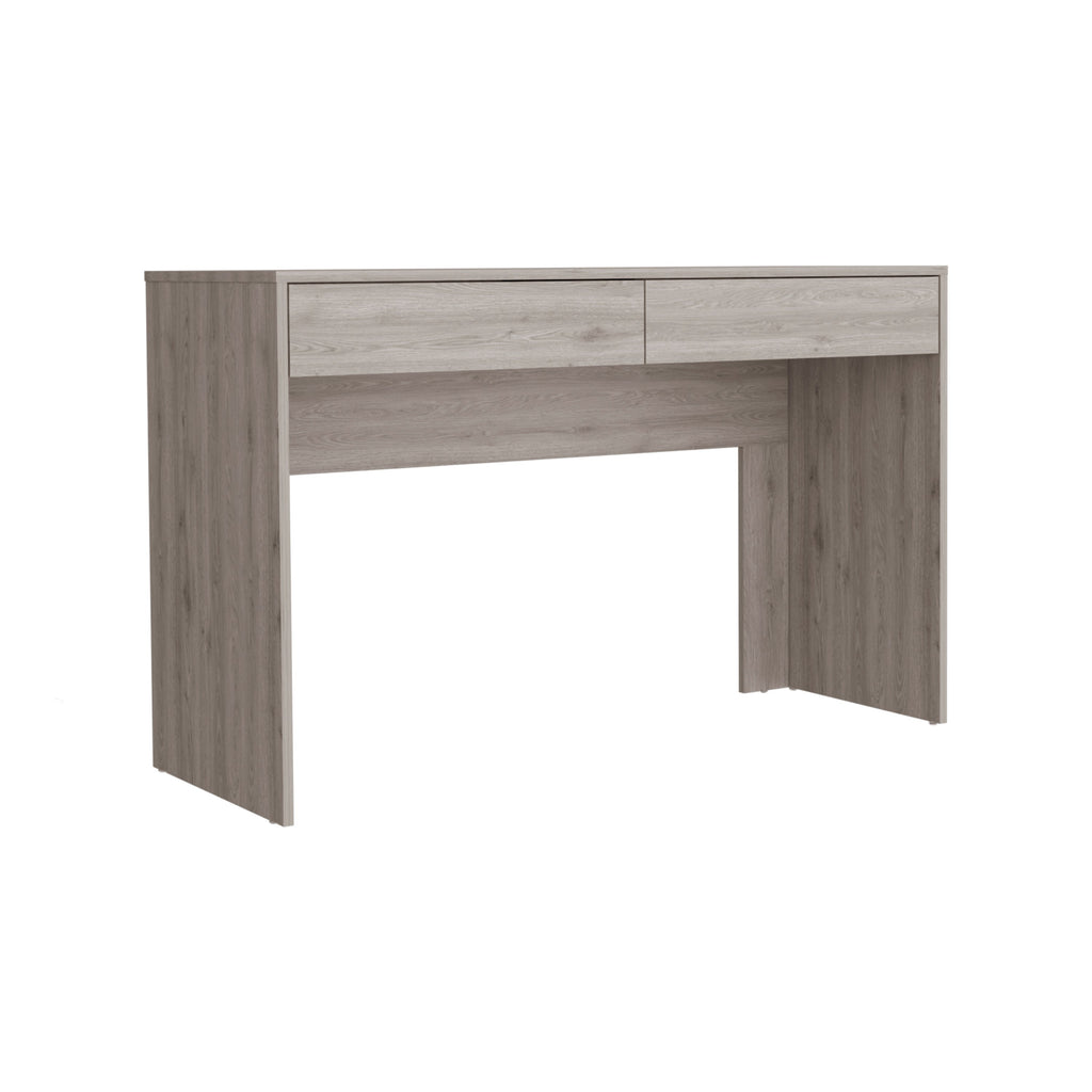 Computer Desk Aberdeen, Two Drawers, Light Gray Finish