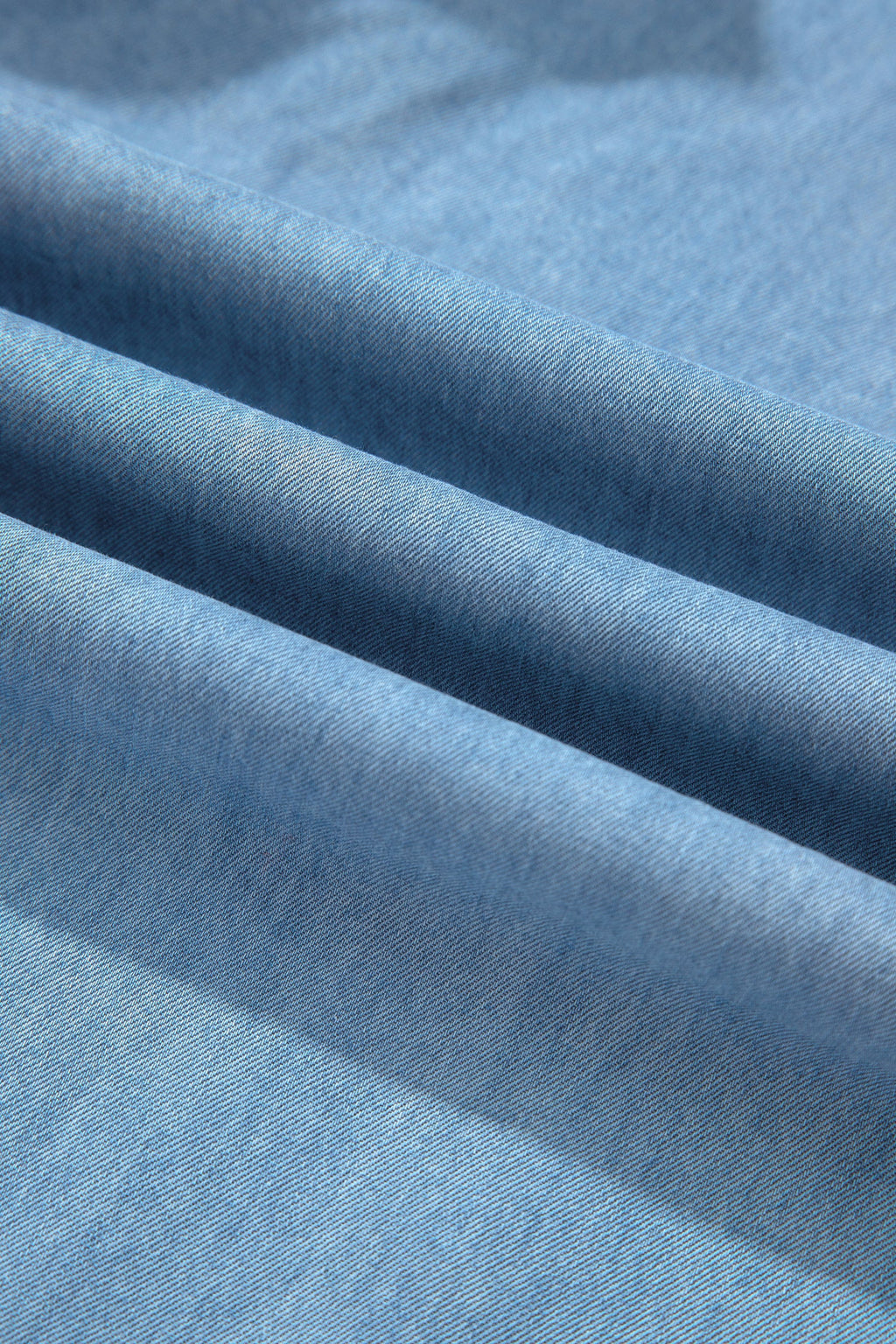 Ruffle Hem High Waist Wide Leg Chambray Pants