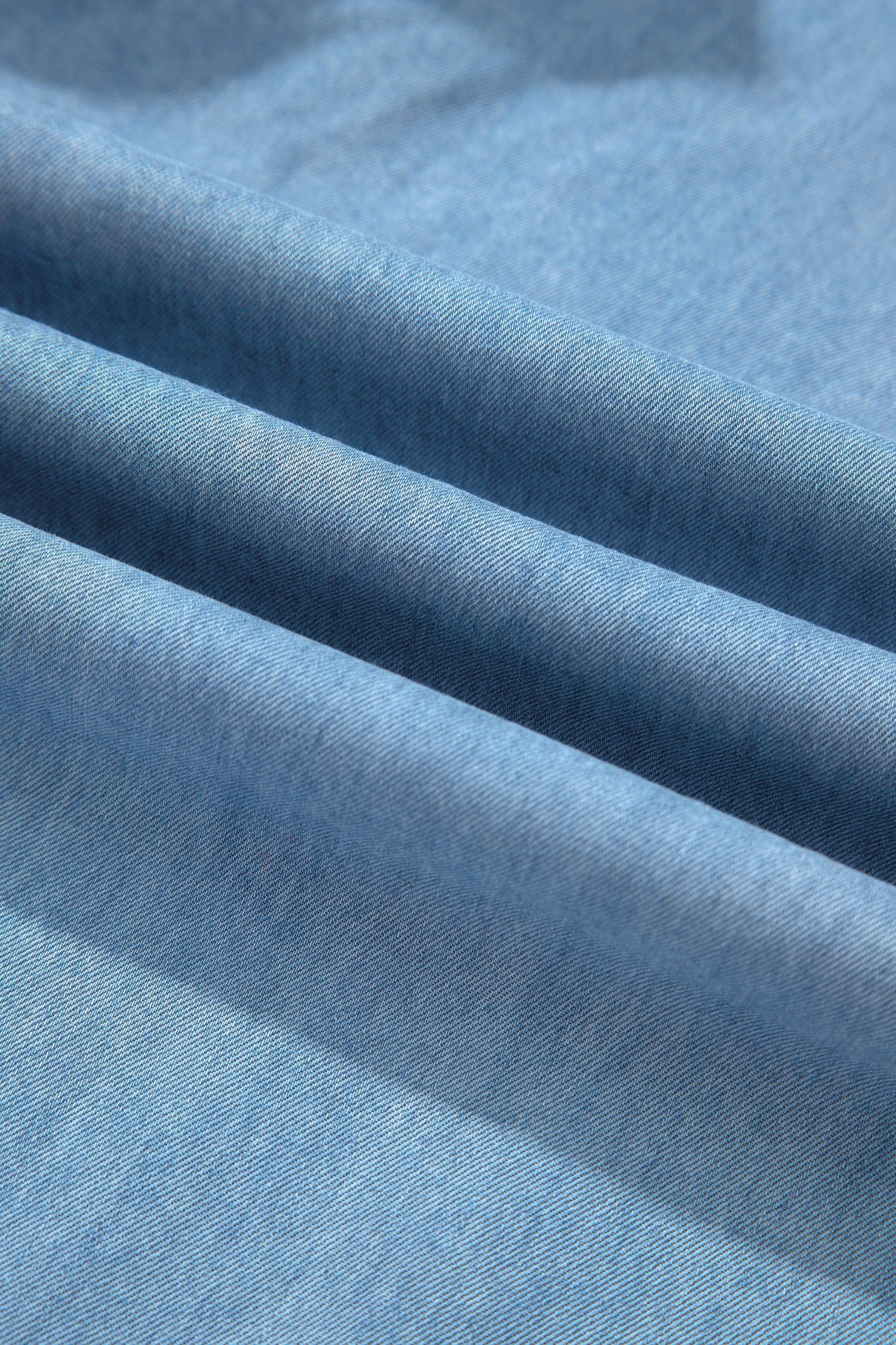 Ruffle Hem High Waist Wide Leg Chambray Pants