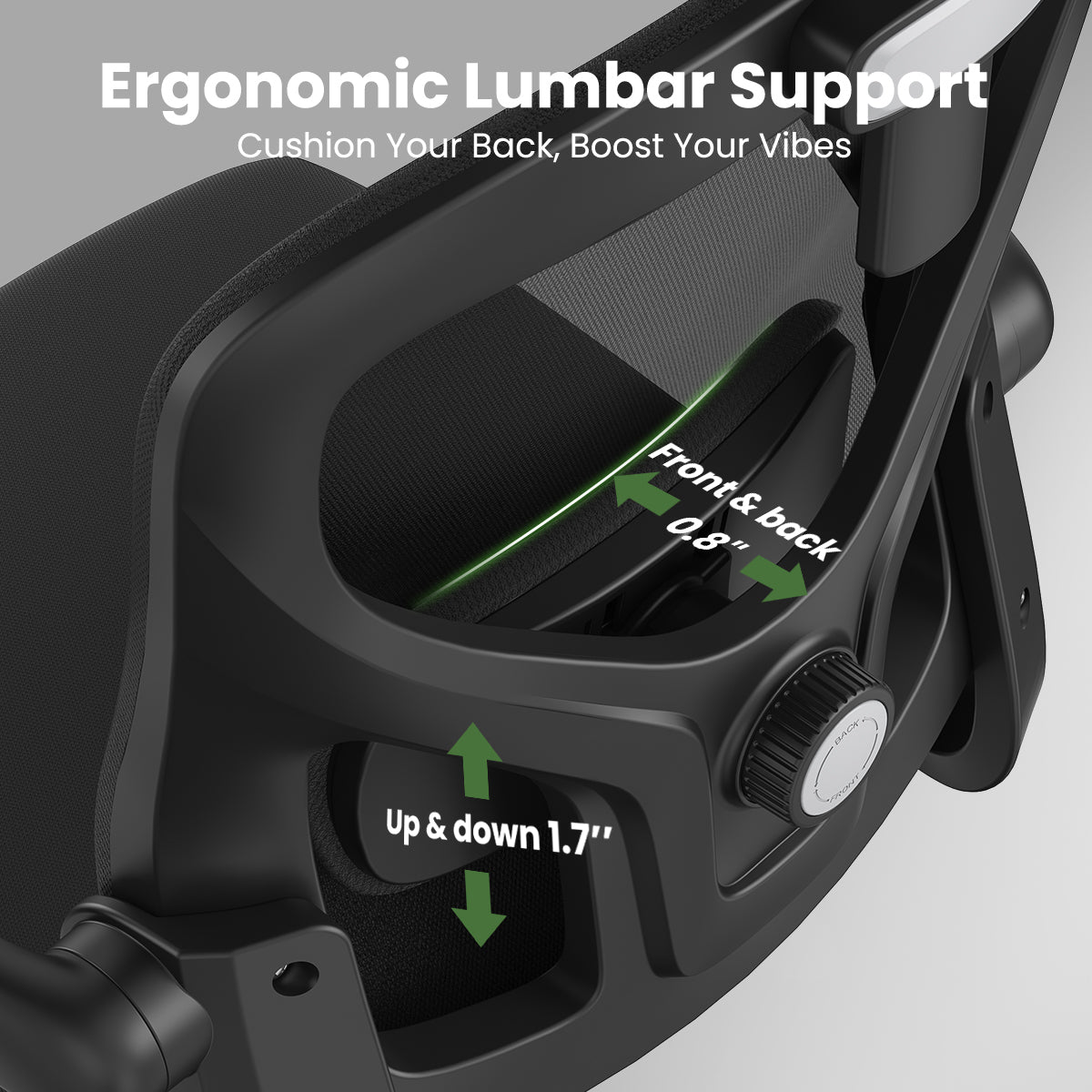 Ergonomic Office Chair, Home Office Desk Chair with Headrest, High Back Computer Chair with Armrests and Adjustable Lumbar Support for Home Office Study Room, Black