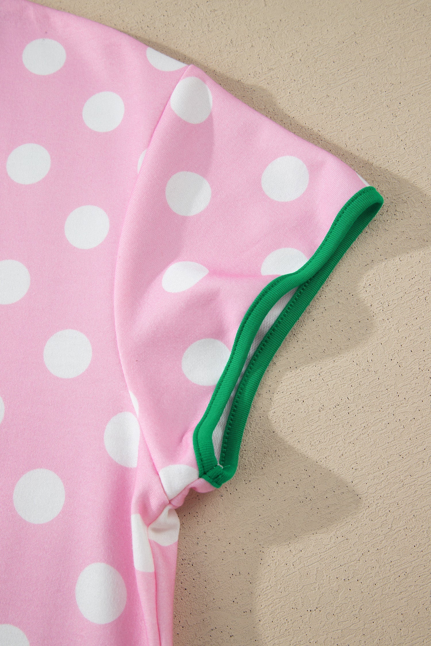 Polka Dot Contrast Trim Top & Short Set