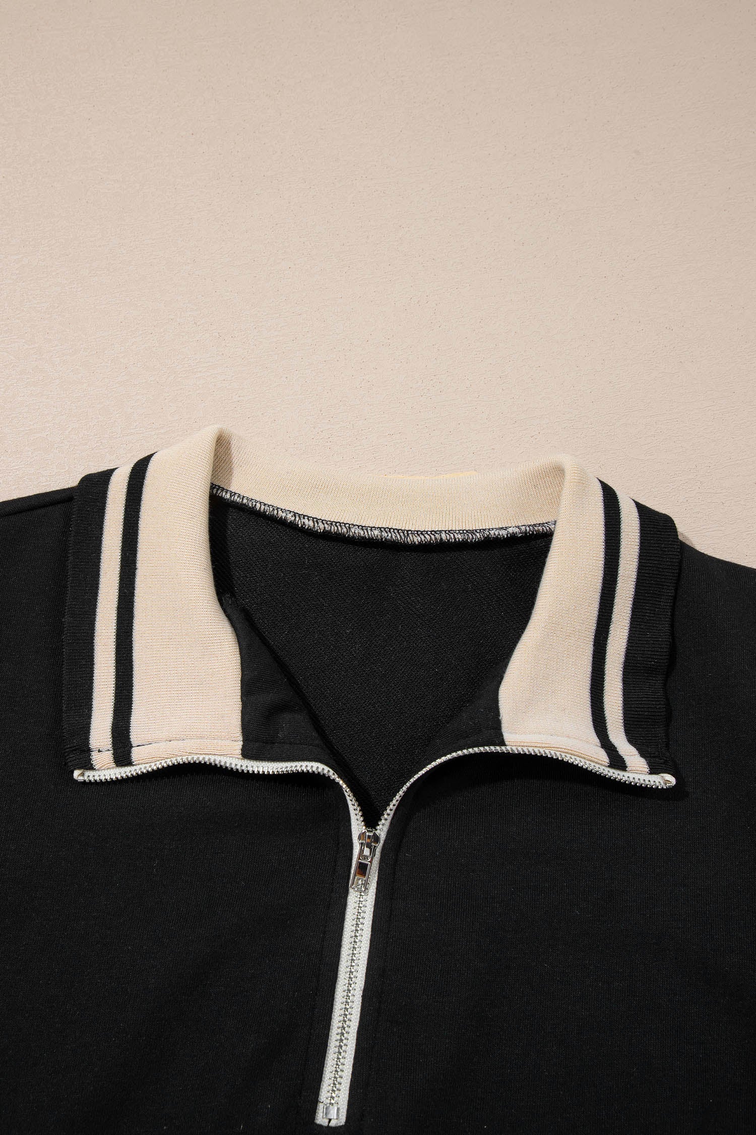 Stripe Trim Zipped Polo Collar Tee Dress