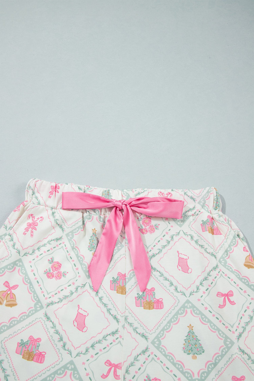 Christmas Patchwork Henley Top & Pant Pajama Set