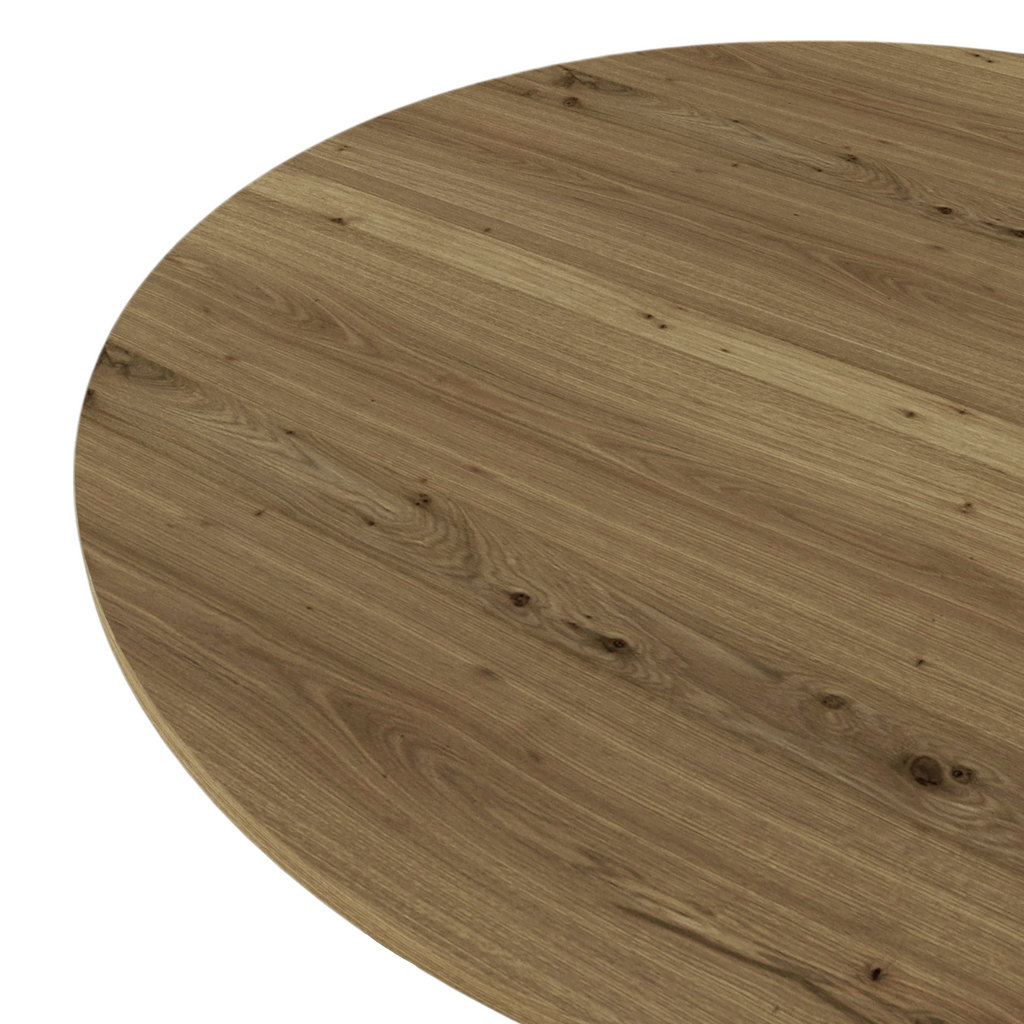35.43 Inch Round Dining Table, Small Circle Kitchen Table with Metal Black Legs for 2-4 people,Modern Dining Room Table, Brown (only table)