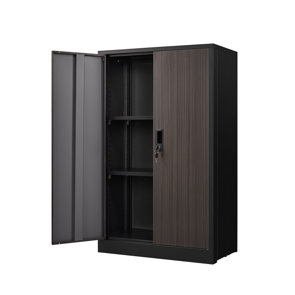 Metal Storage Cabinet with Locking Doors and Adjustable Shelf, Folding Filing Storage Cabinet , Folding Storage Locker Cabinet for Home Office,School,Garage, Black