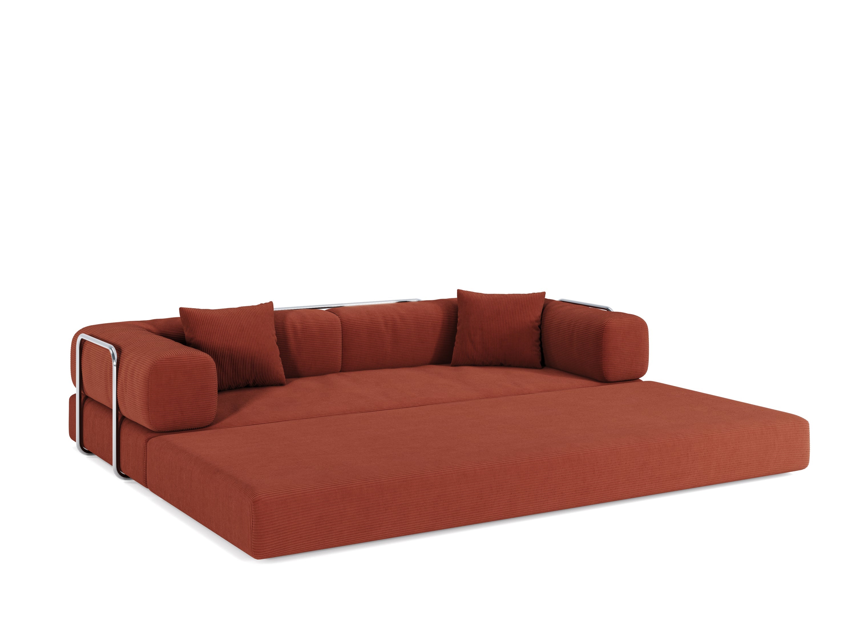 78.8inch  Modular Sectional Sofa, Convertible Pudding Block Sofa, Floor Standing Sofa Bed Arm Comfort Sofa Bed, Compression Sofa for Living Room and Bedroom -  (Orange)