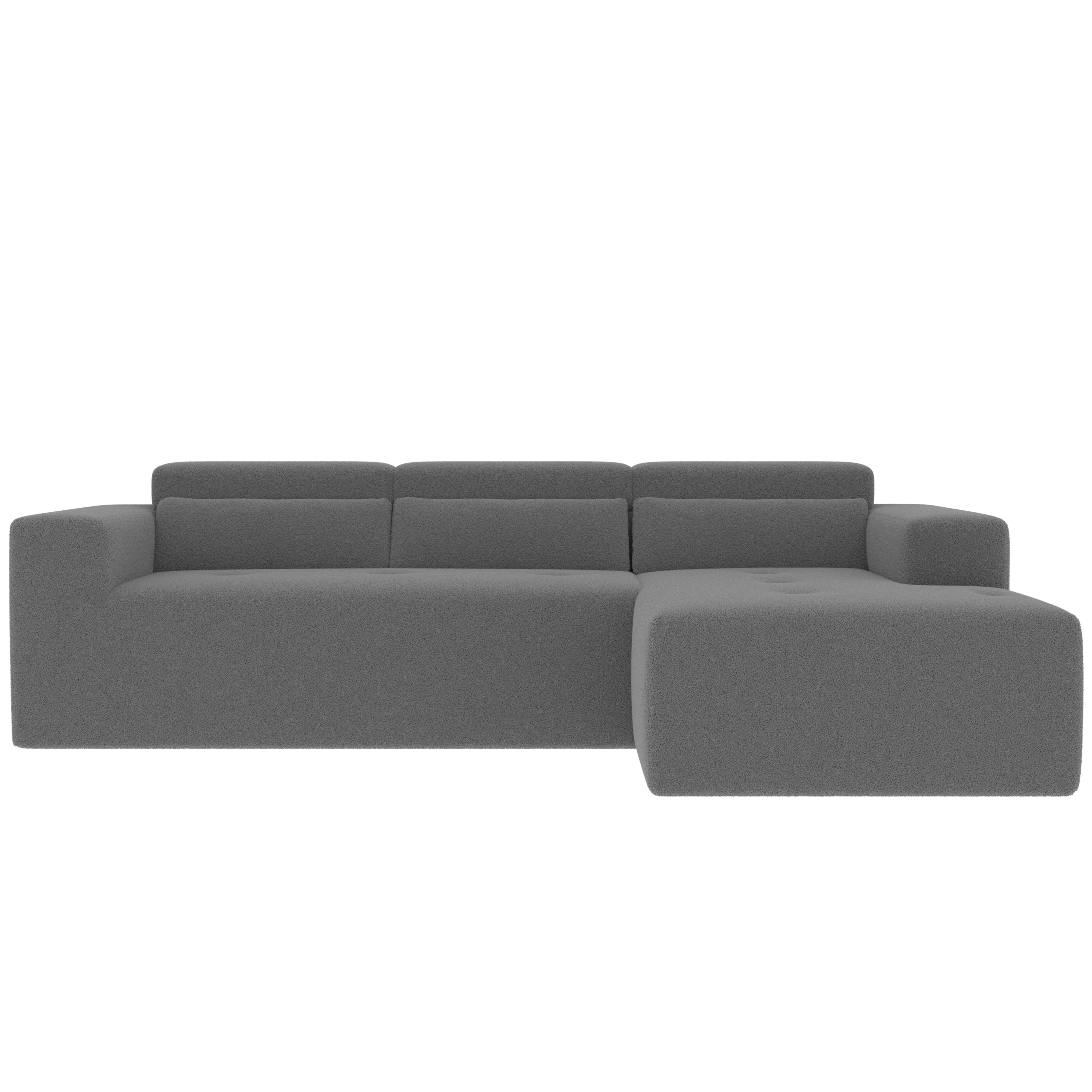109'' Modern Modular Sectional Sofa, Teddy Fabric L Shaped Couch, 3 Seat Corner Sofa Couch, Modern Upholstered Couch with Chaise & Pillows for Living Room Apartment, No Assembly Required
