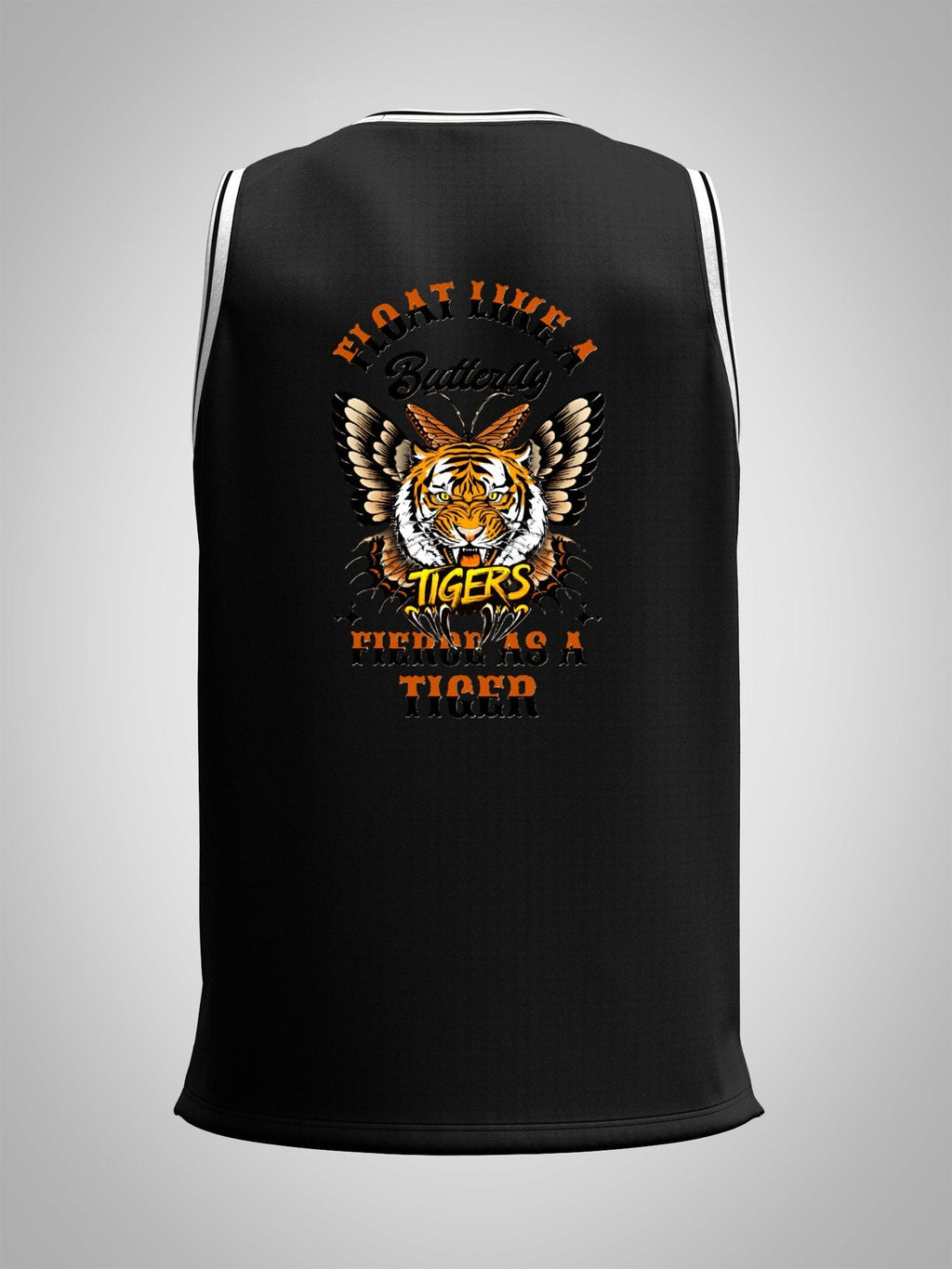 Float Like a Butterfly Fierce as a Tiger Adult Black Basketball Jersey | Ships From USA
