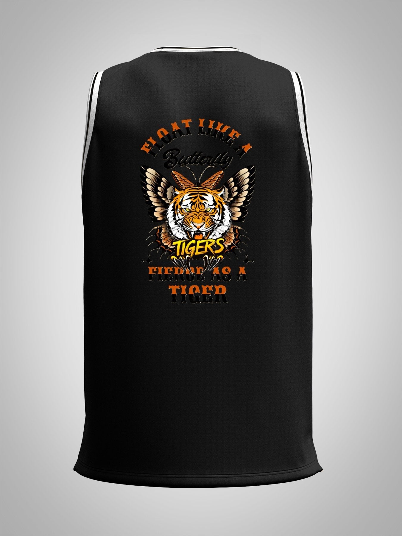 Float Like a Butterfly Fierce as a Tiger Adult Black Basketball Jersey | Ships From USA