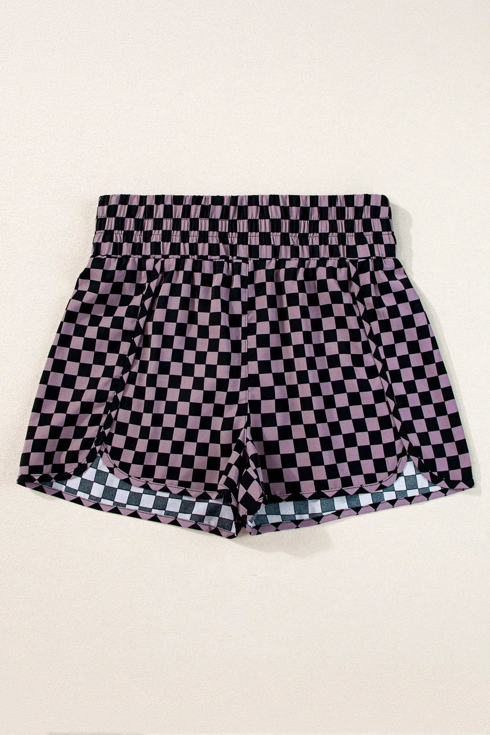 Leopard & Checker High Waist Athletic Shorts