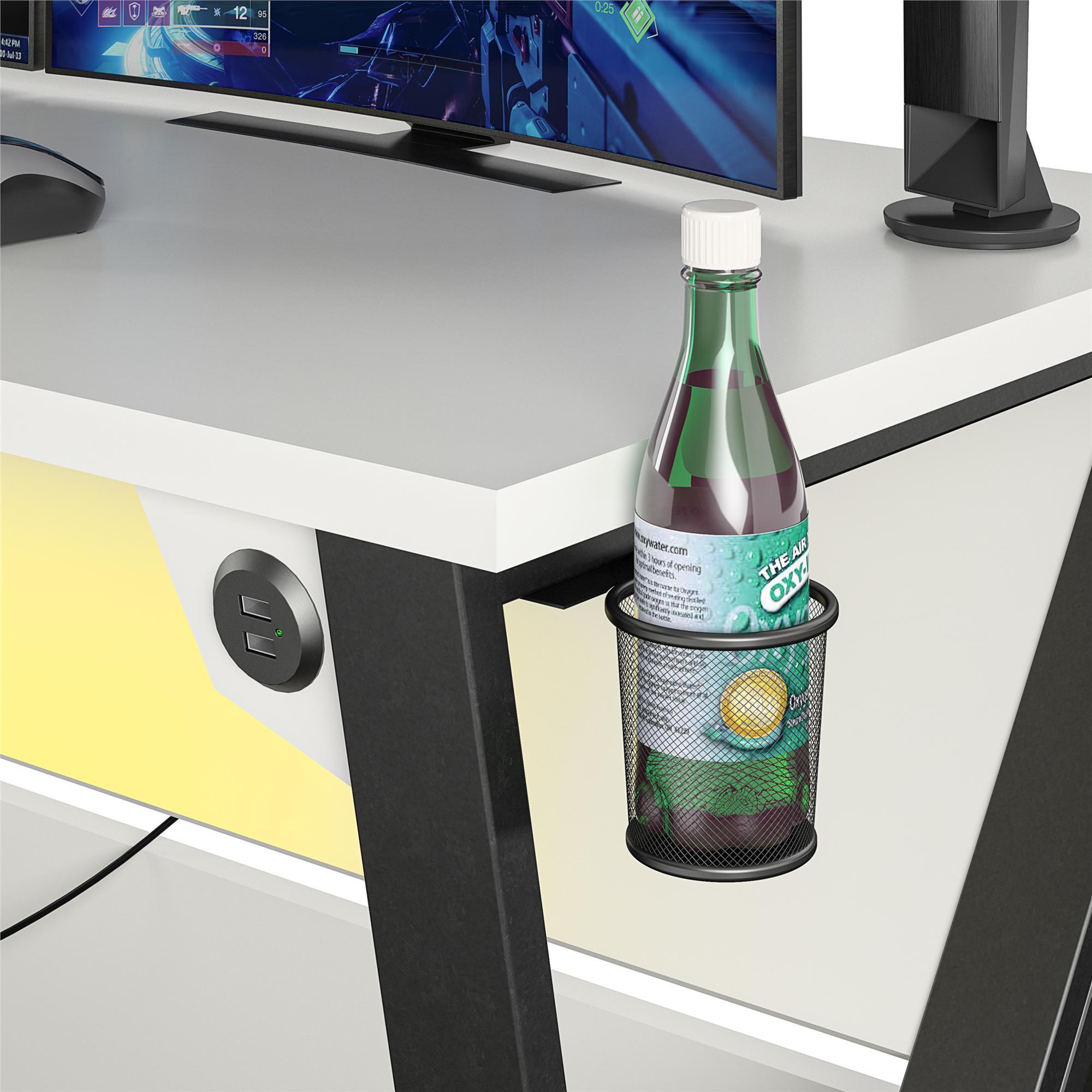 Genesis Adjustable Gaming Desk, White