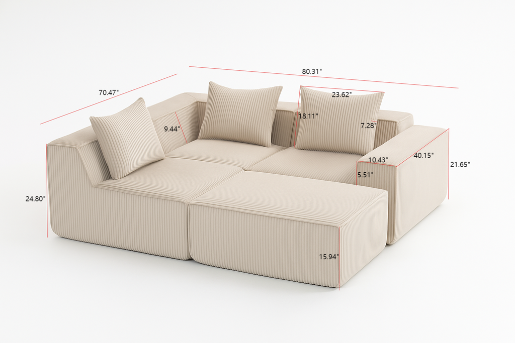 Multi person modular compression sofa that can be freely combined-33005-4