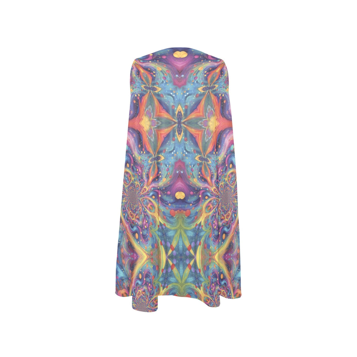 Colorful Psychedelic Sleeveless A-line Short Dress with Pockets