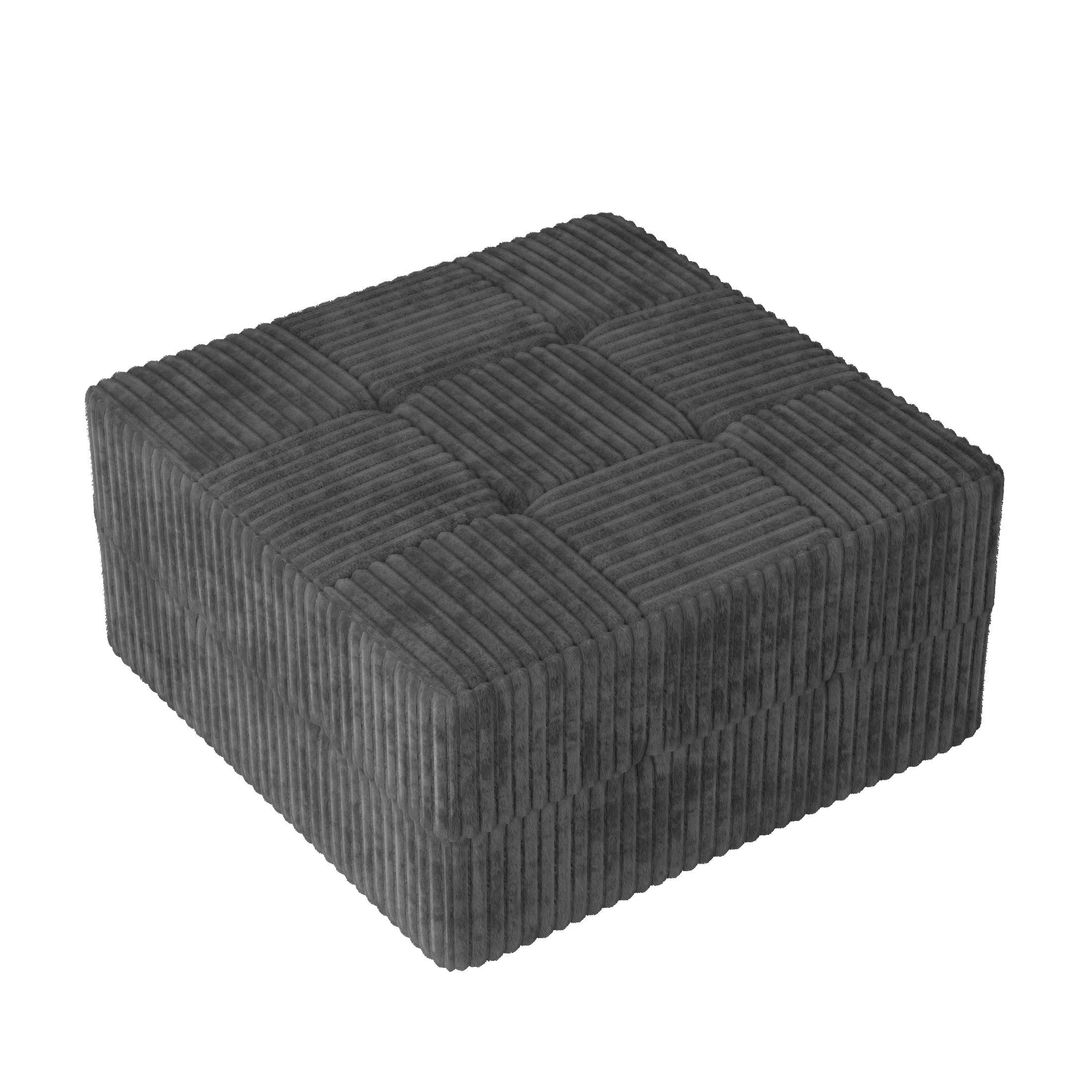 U shape Modular Sectional Sofa,DIY Compressed Sectional Sofa Modern Minimalist Style Corduroy Couch, Sleeper Sofa for Living Room, Bedroom, Comfy Compressed Sofa Couch Space-GREY