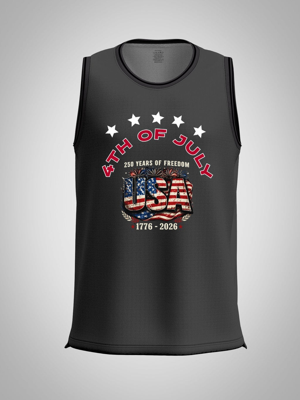 4th of July Adult Dark Grey Basketball Uniform Top | Ships From USA