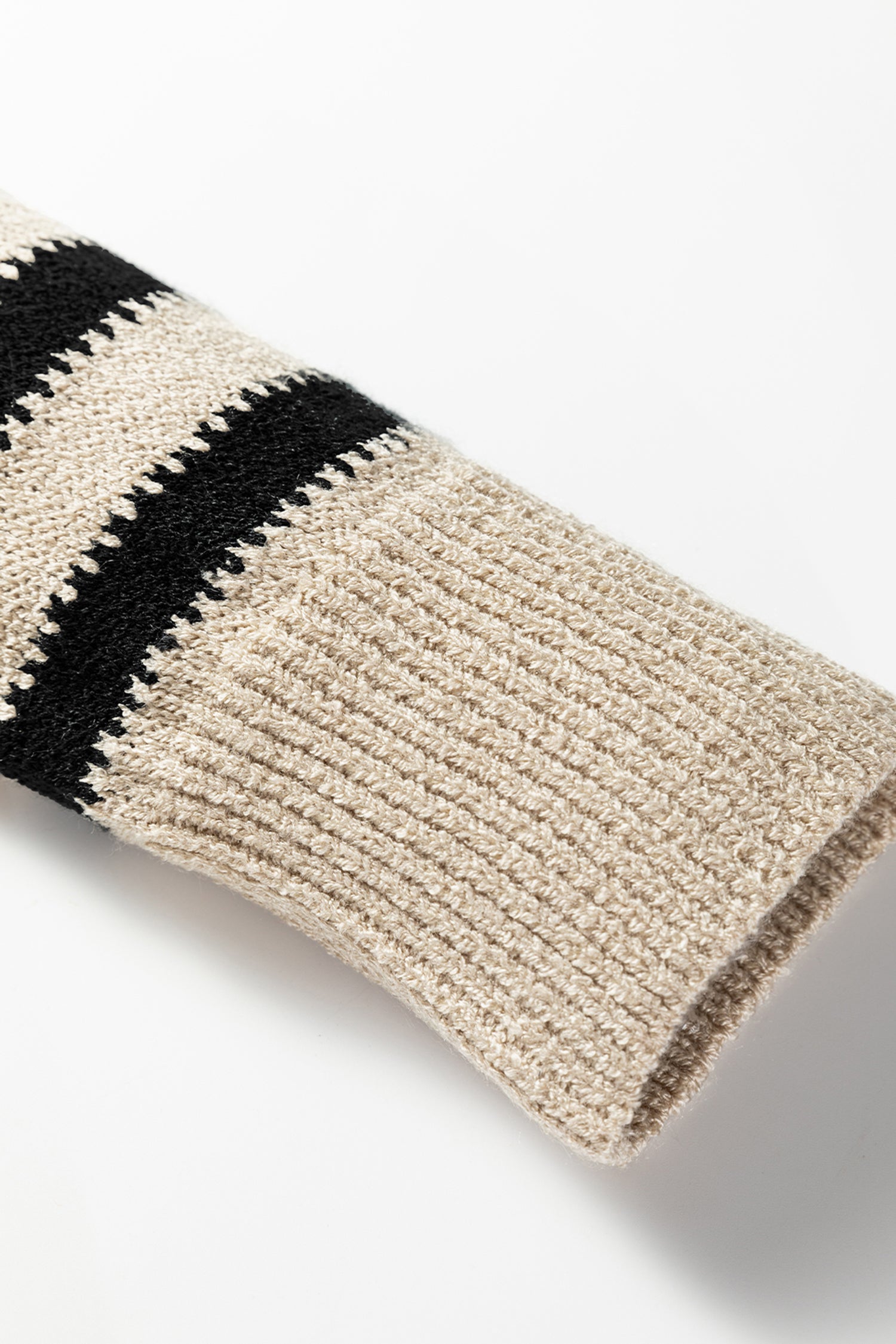 Stripe Patchwork Drop Shoulder Sleeve Sweater