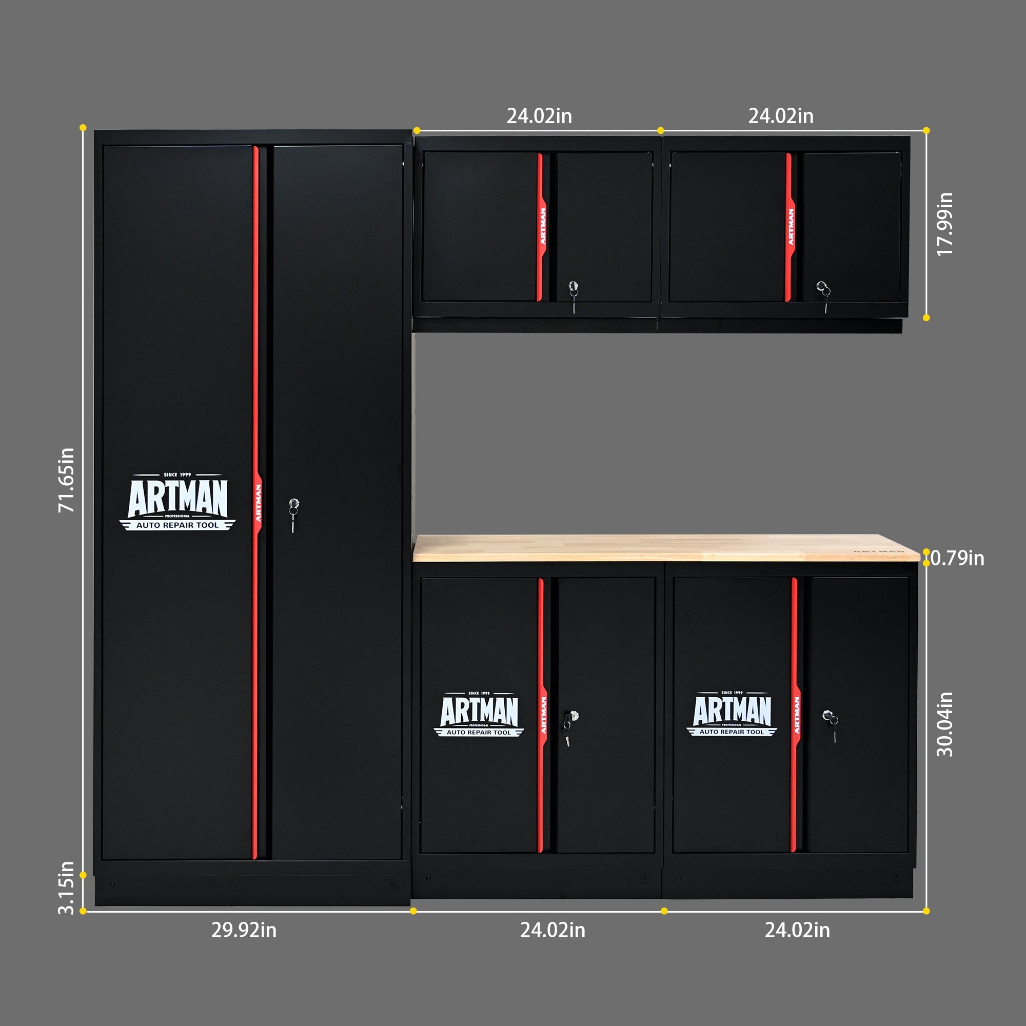Steel Filing Cabinet With Compartments For Office Use, Storage, File Storage, Archives, And High and Low Cabinets with Black and Red finish