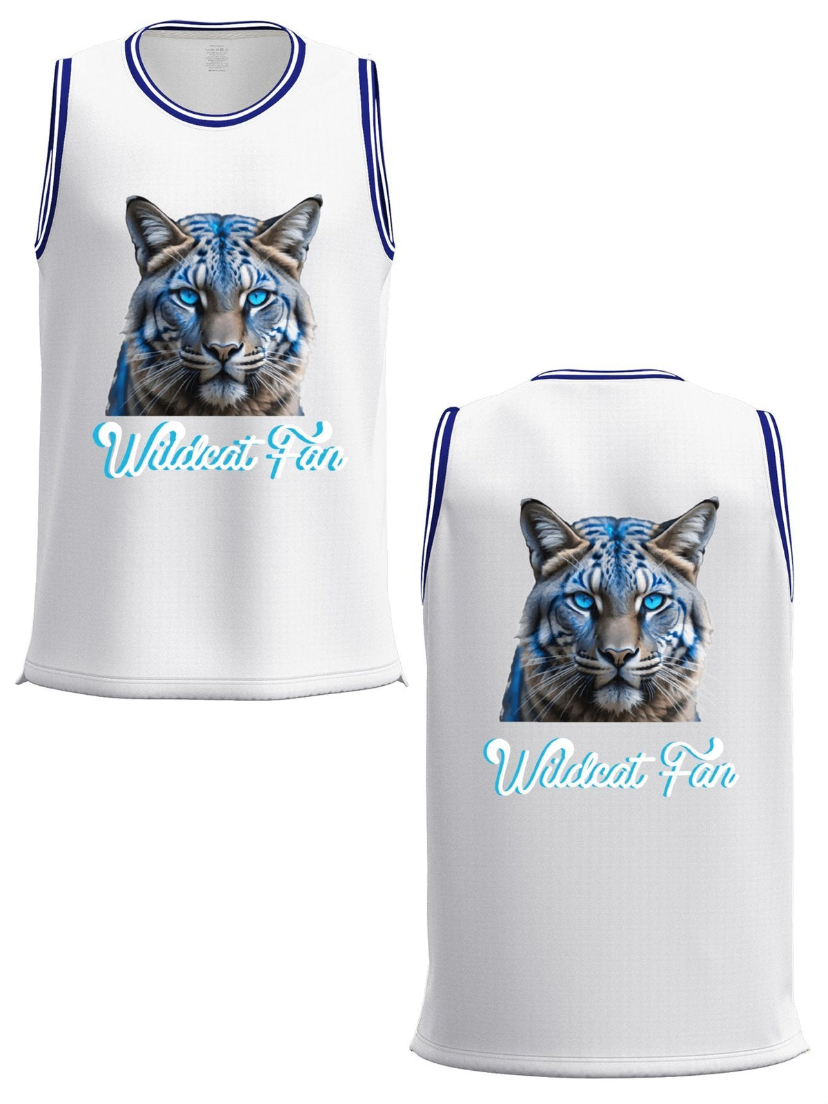 Wildcat Fan Adult White & Blue Basketball Jersey | Ships From USA