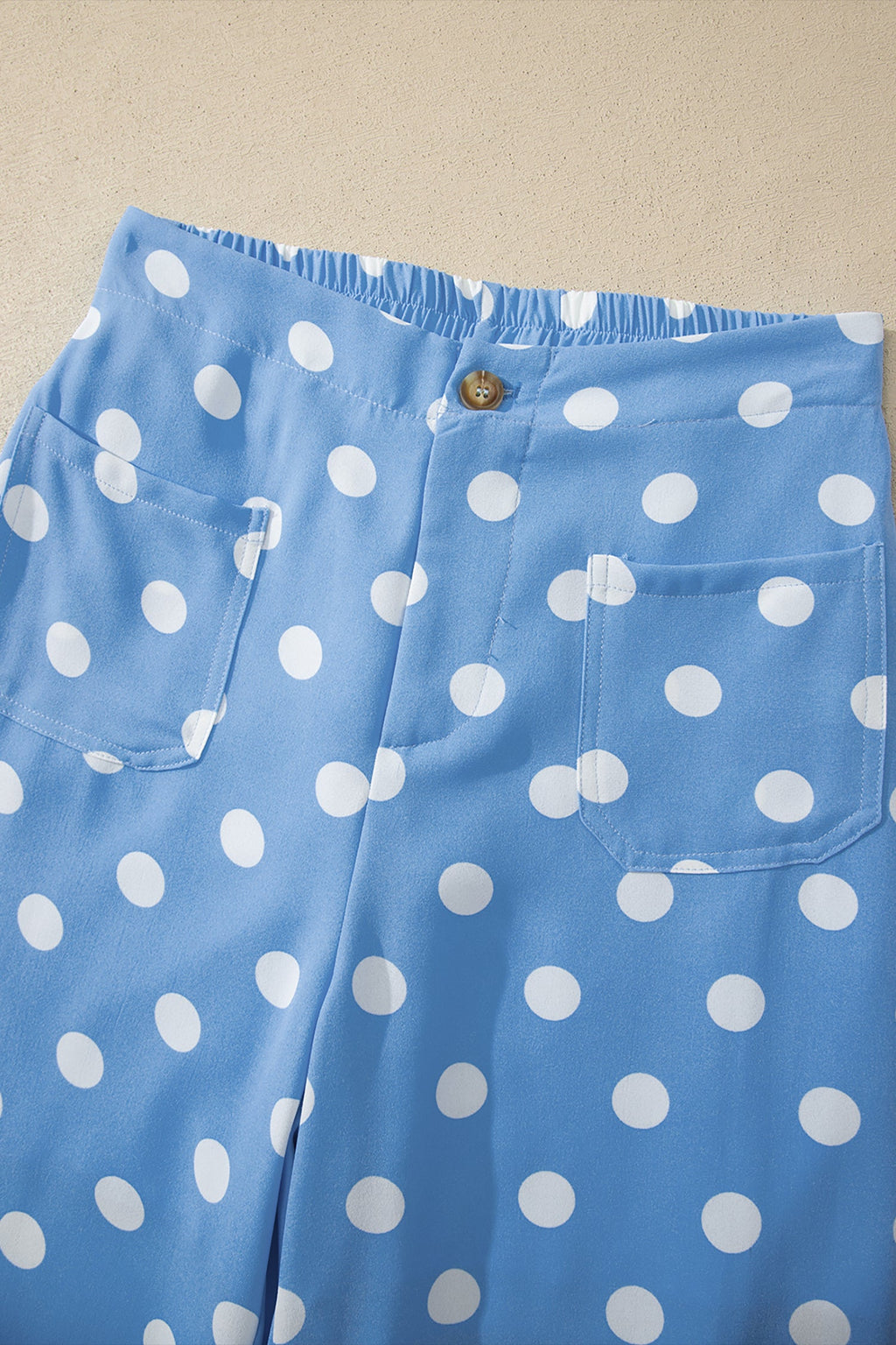 Polka Dot Patch Pocket Straight Leg Pants