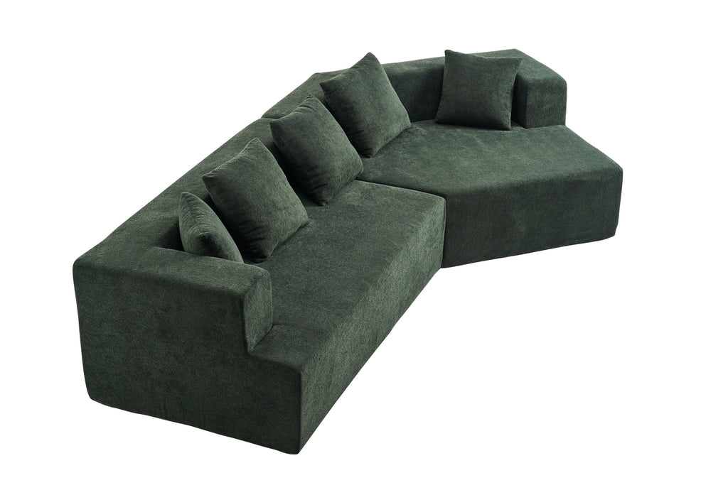 Memory Foam Couch, No Installation & Easy to Transport, Deep Seat Modern Sofa with Chenille Fabric, Couch for Living Room, Bedroom, Apartment, Home Office