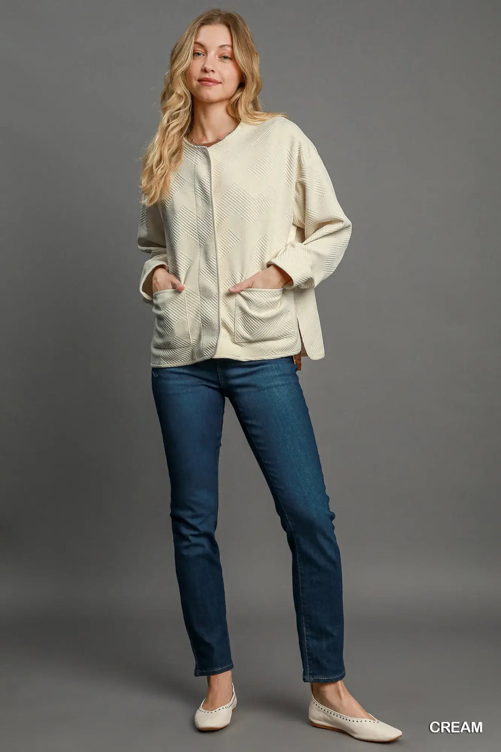 Umgee Textured Jacquard Jacket