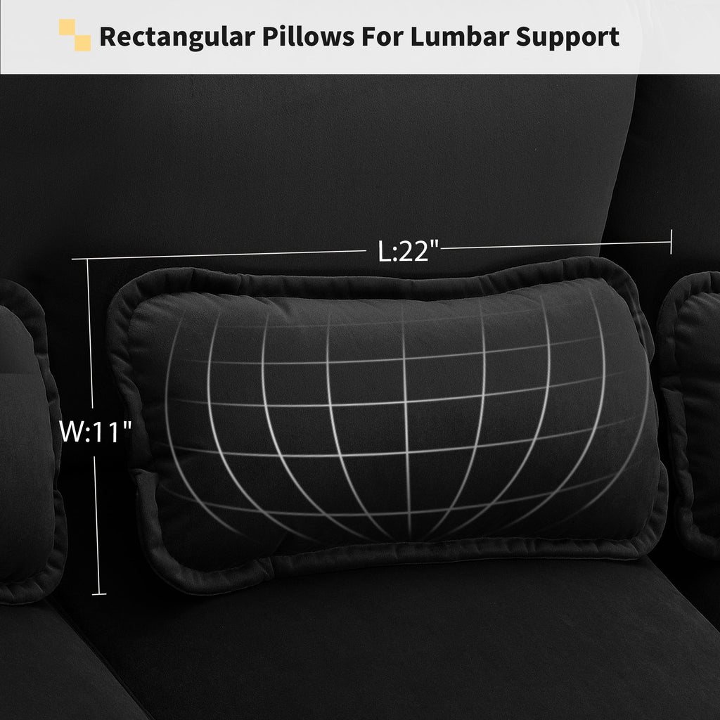 110*55' Modern U-shaped Sectional Sofa with Waist Pillows,6-seat Upholstered Symmetrical Sofa Furniture,Sleeper Sofa Couch with Chaise Lounge for Living Room,Apartment,5 Colours