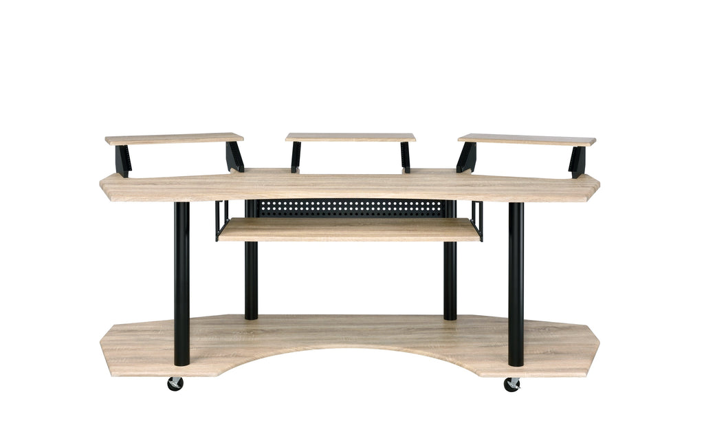 83' Eleazar Natural Oak Finish Music Recording Studio Desk