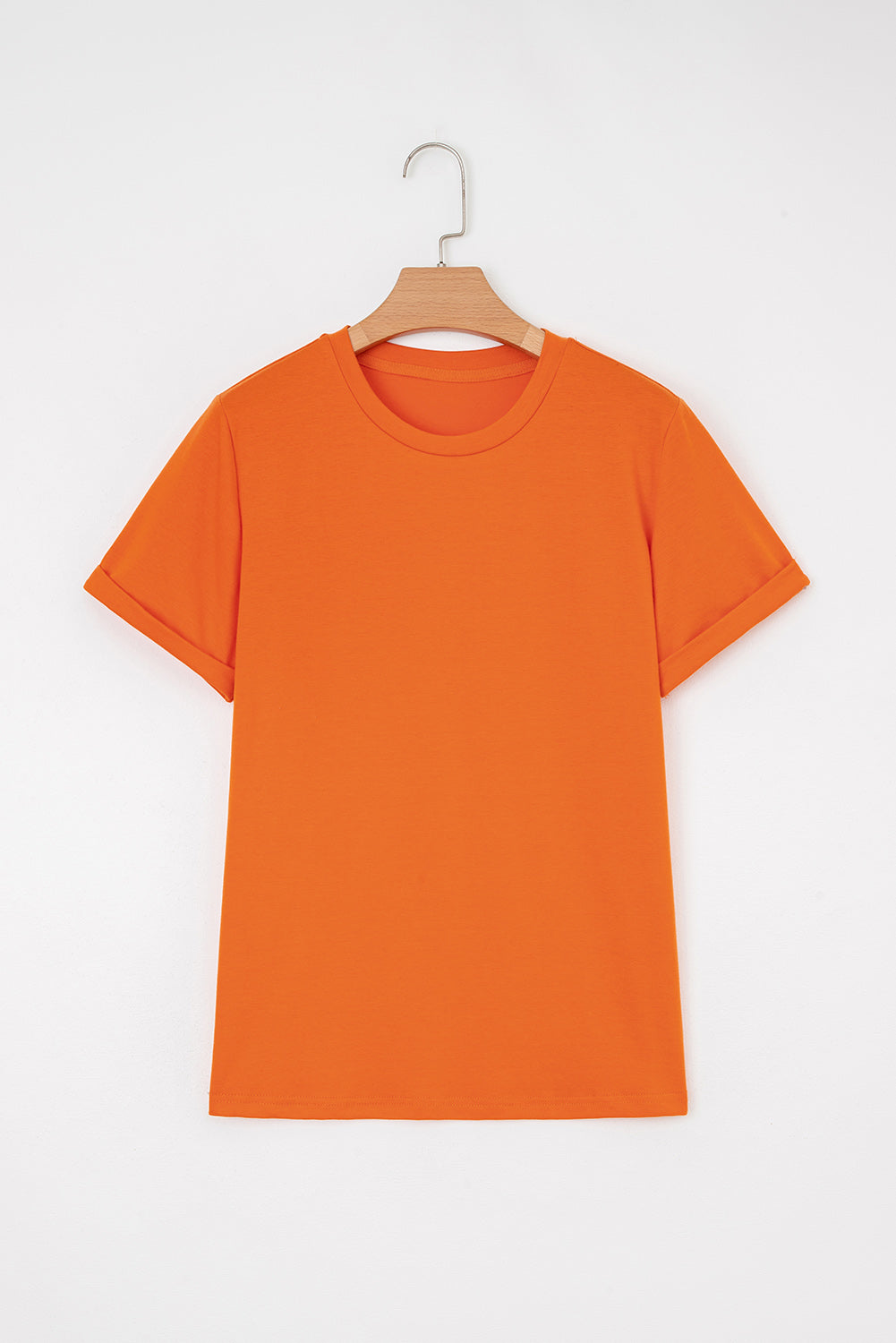 Solid Short Sleeve Crew Neck Tee
