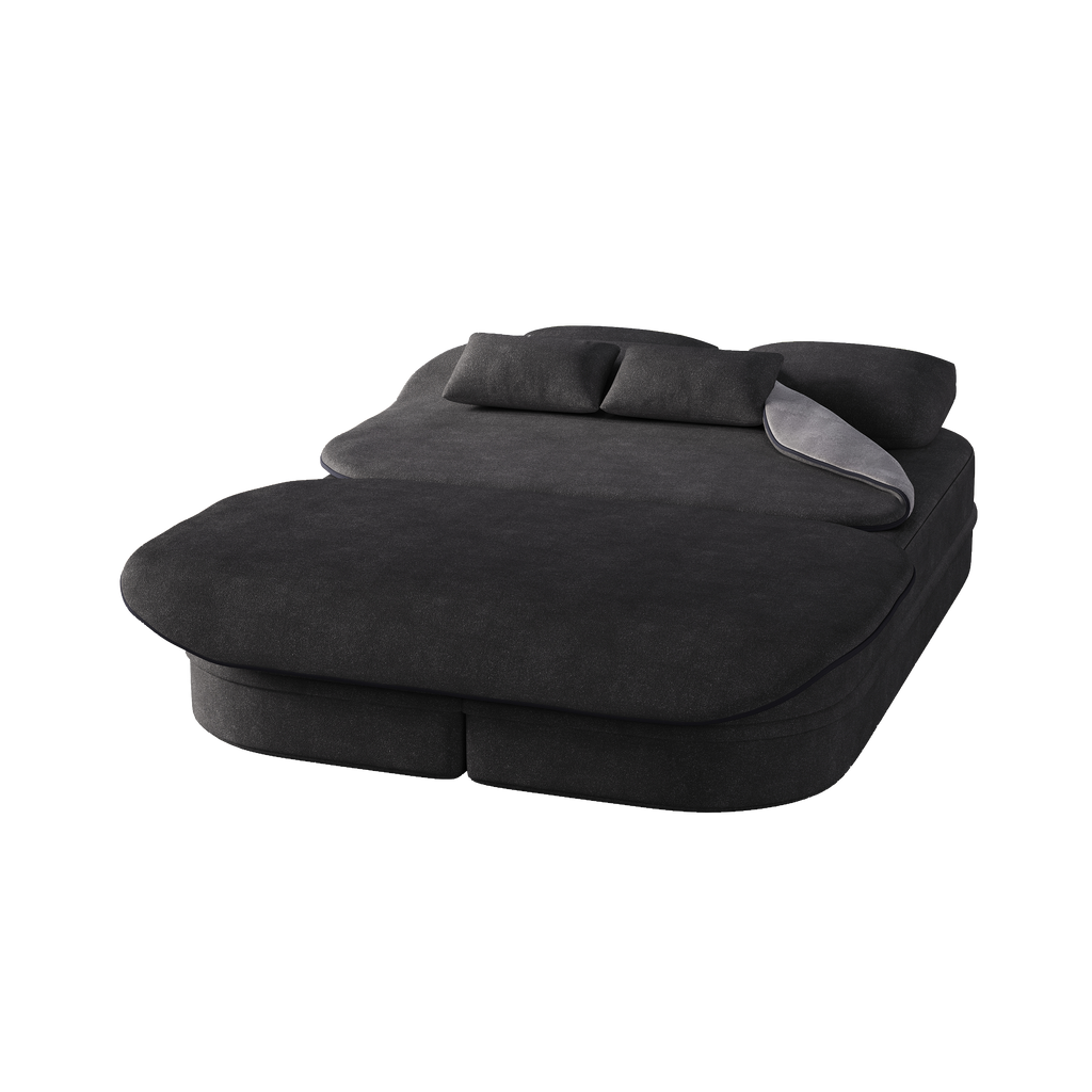 75''2-in-1 Foldable Sofa,Convertible Sleeper Foam Sofa Bed with Multi Functional Blanket, Chenille Floor folding sofa bed,  Floor Sofa Lounge Sofa for Living Room Bedroom Lounge Studio