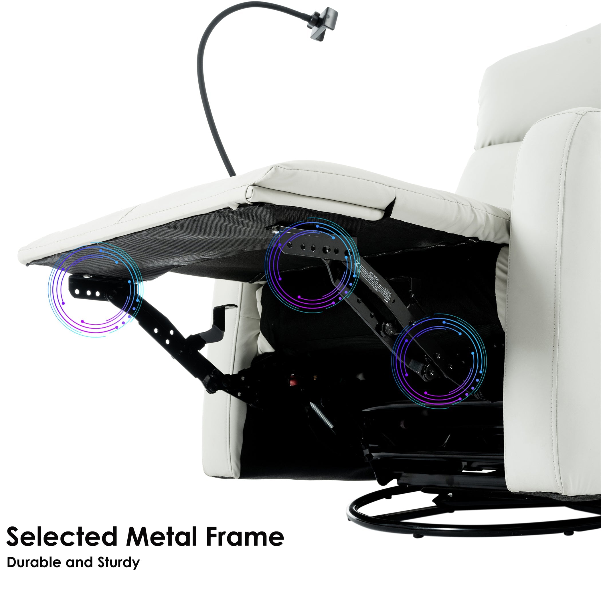 Rocking Recliner Chair, 360° Swivel Nursery Rocking Chair, Glider Chair, Modern Small Rocking Swivel Recliner Chair, Home Theater Seat, Phone Holder (Light Gray+360° Swivel)