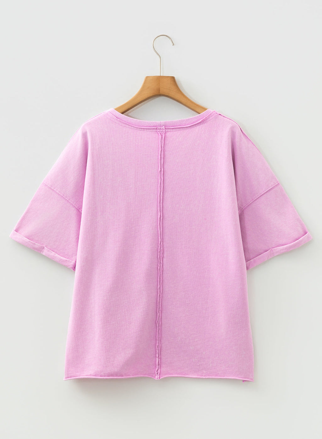 Mineral Wash Drop Shoulder Raw Edge Tee