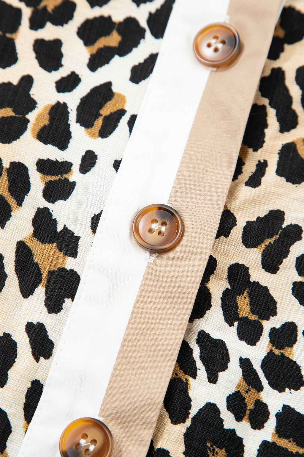 Leopard Half Buttoned Short Sleeve Mini Dress