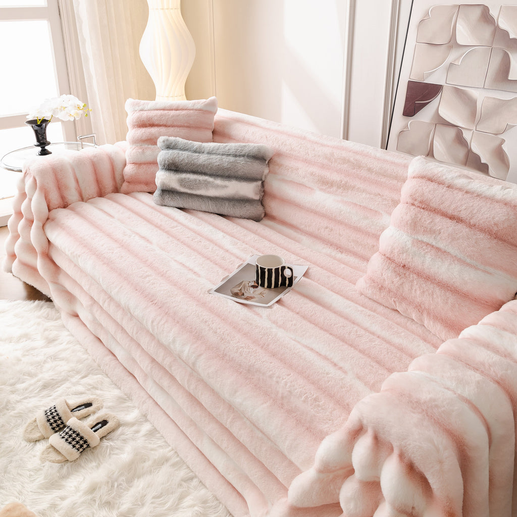Ultra Soft Faux Fur Couch Cover – Large, Fluffy, and Elegant Sofa Throw Blanket