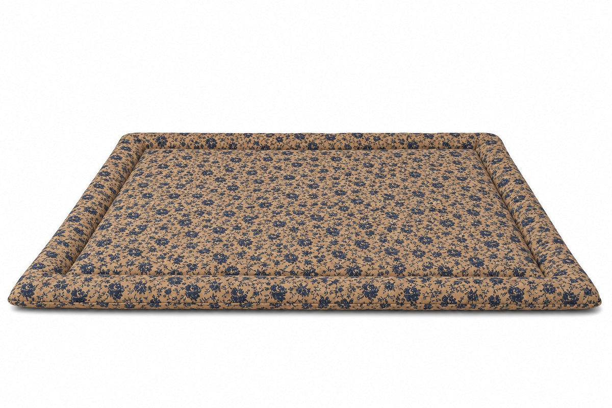 Blue Brown Rose Padded Baby Play Mat