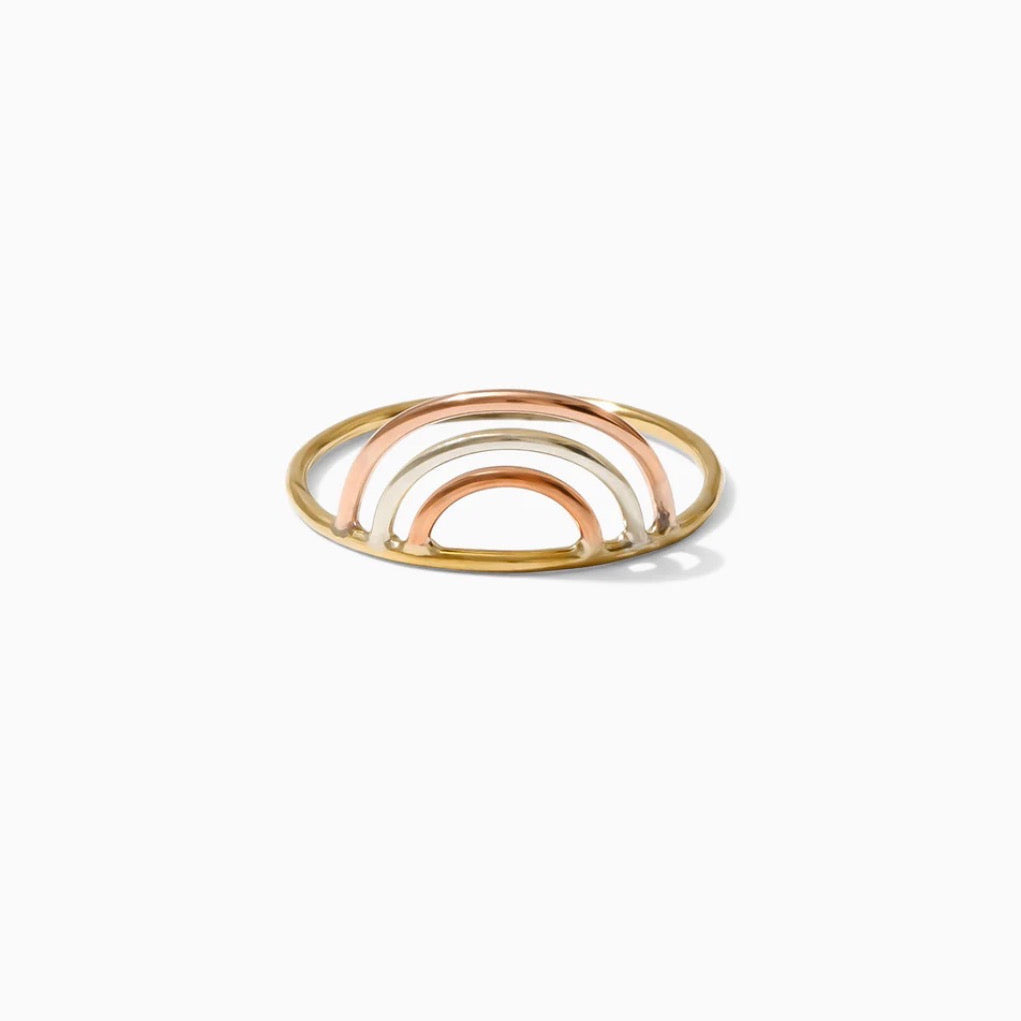 14K Gold filled TRIPLE ARCH RING