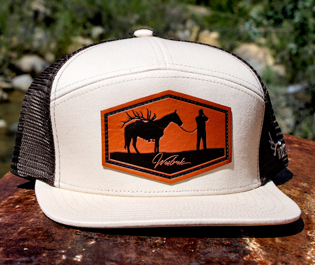 Khaki “Packout” Trucker Hat – Hand-Drawn Original Logo | Western Hunting Hat | Westrek