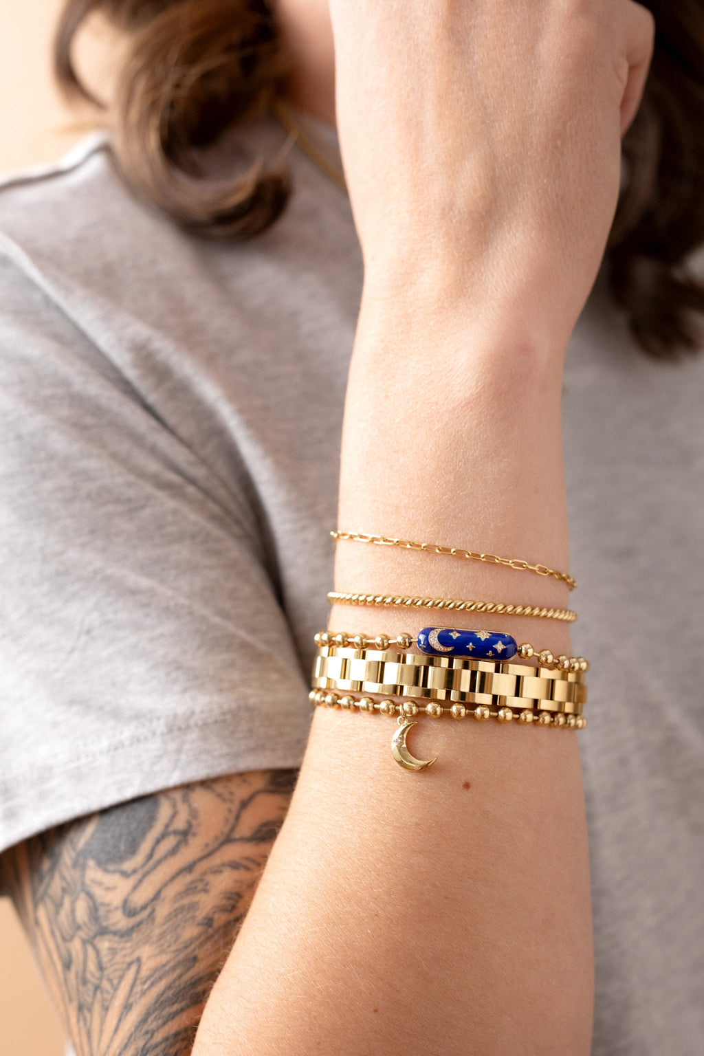 Moon Ball Chain Bracelet