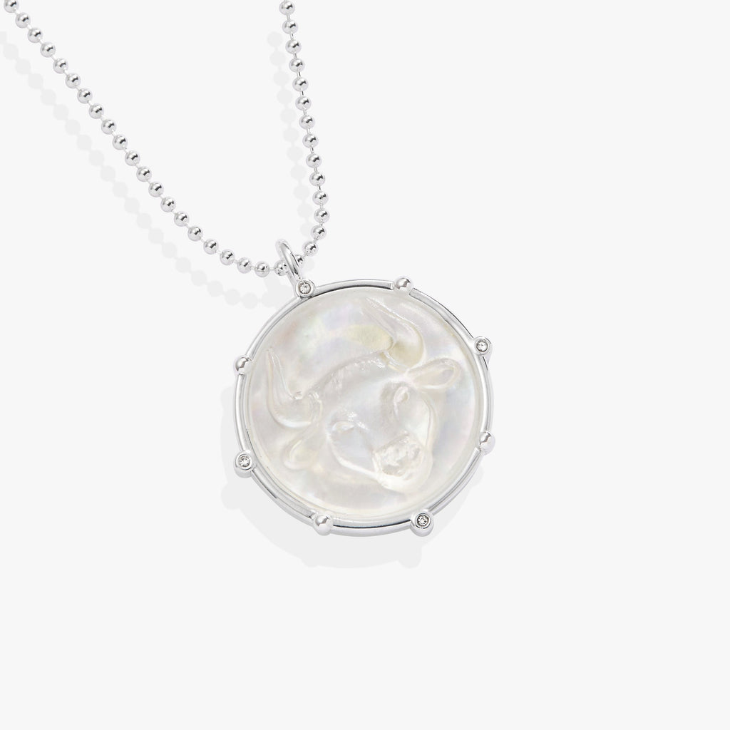 Taurus Zodiac Double-Sided Charm Necklace