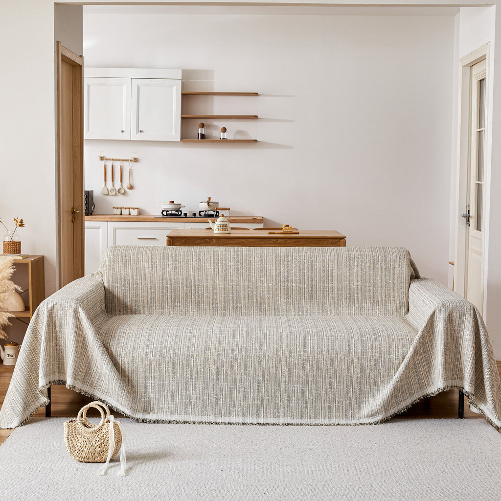 Couch Cover Blanket Couch Covers for Most Shape Sofas Washable Durable Sofa Throw Cover with Tassels