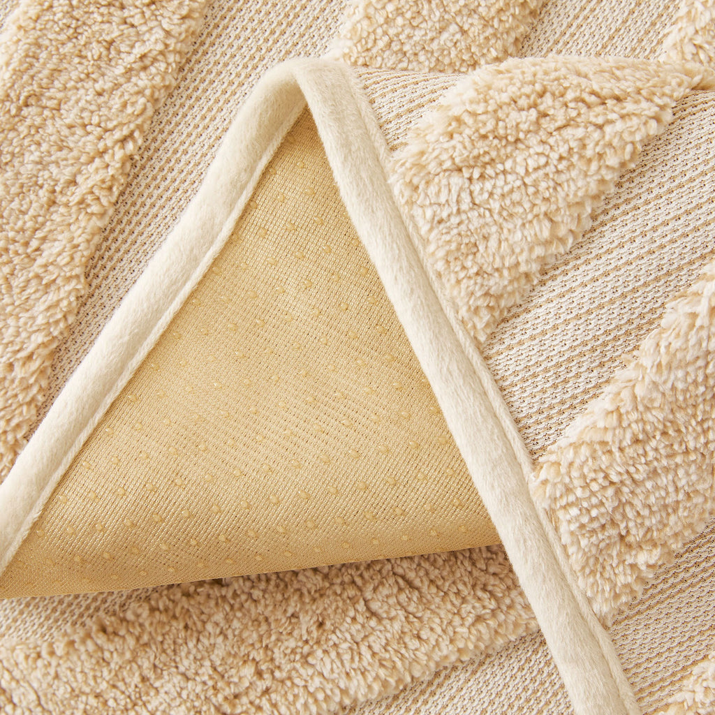 Cozy Plush Sofa Topper with Raised Wave Texture, Non-Slip Furniture Protector Cover