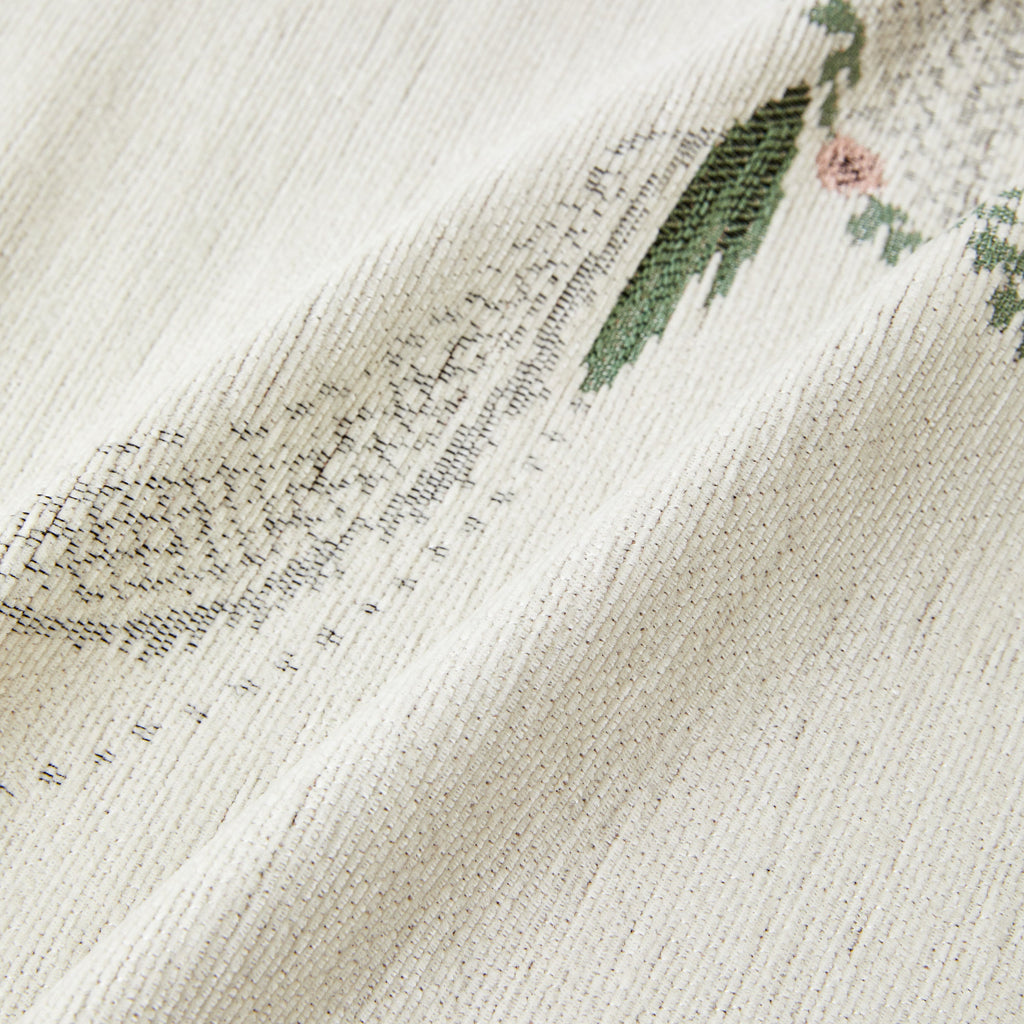 Charming French Country Floral Basket Sofa Throw Cover Rustic Farmhouse-Style Couch Cover Blankets