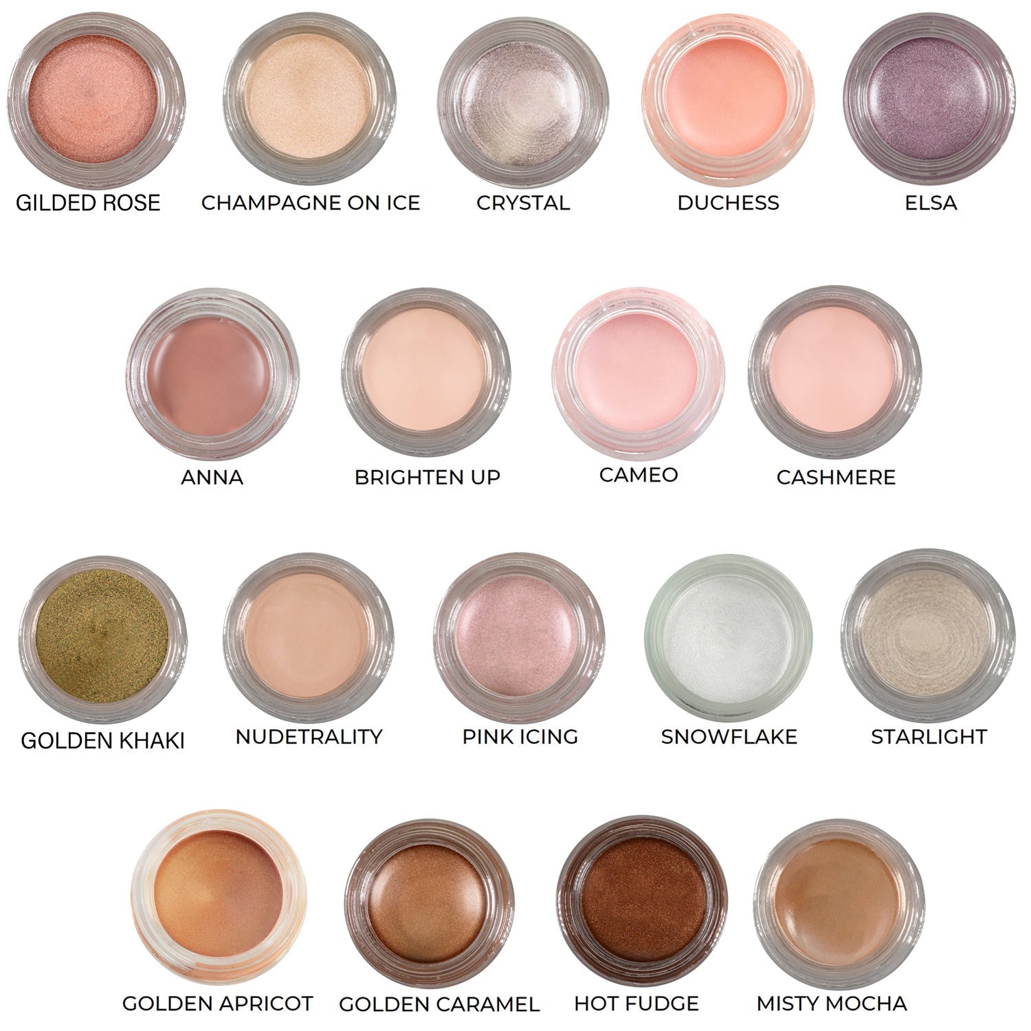 Snowflake Any Wear Creme - A Waterproof Multi-tasking creme to powder product for eyes, cheeks & lips. Can be worn anywhere